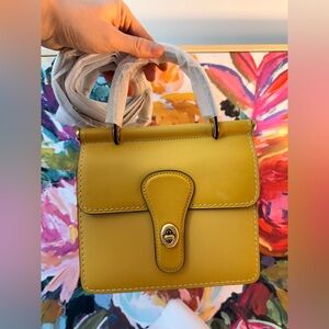 NWT 💯 Authentic Collectible COACH 1941 Yellow WILLIS TOP HANDLE 18 CROSSBODY BAG